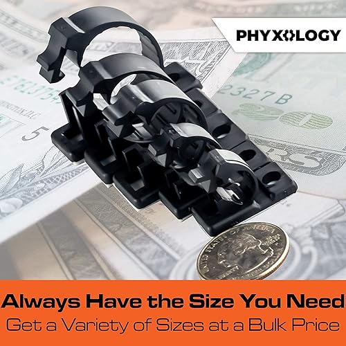 Miniatura 5 de Abrazaderas de cable de grado profesional, con respaldo adhesivo. Juego de 20 clips negros de 4, 6, 8, 10 y 0.472 in - Gestión de cables,