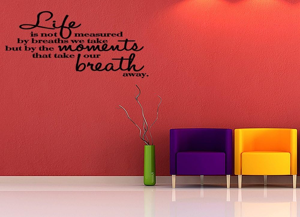 LIFE IS NOT MEASURED BY Vinyl Wall Quote Decal Wall