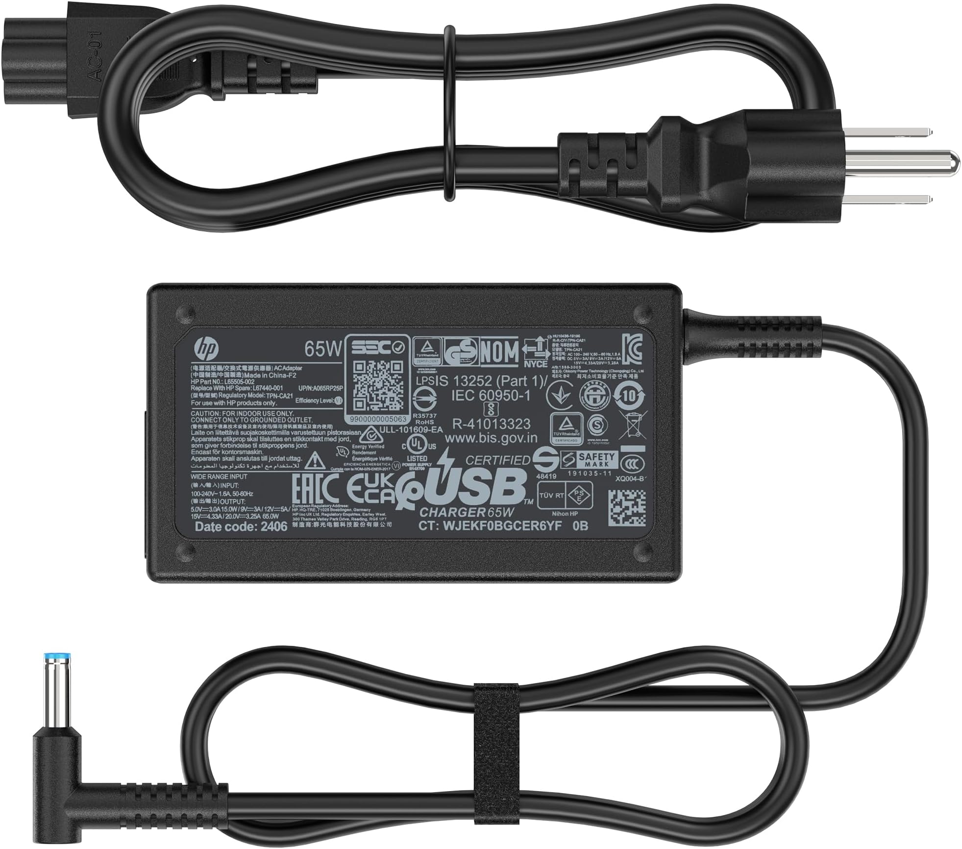 Ho Laptop Charger 65W Ac Adapter Laptop Charger Compatible For HP EliteBook 840 G3 G4 G5 G6 850 G3 820 725 745 755 X360 Folio 1020 1030 1040 G1 G3 Probook 640 650 G2 430 440 450 Cargador Hp - Foto 11