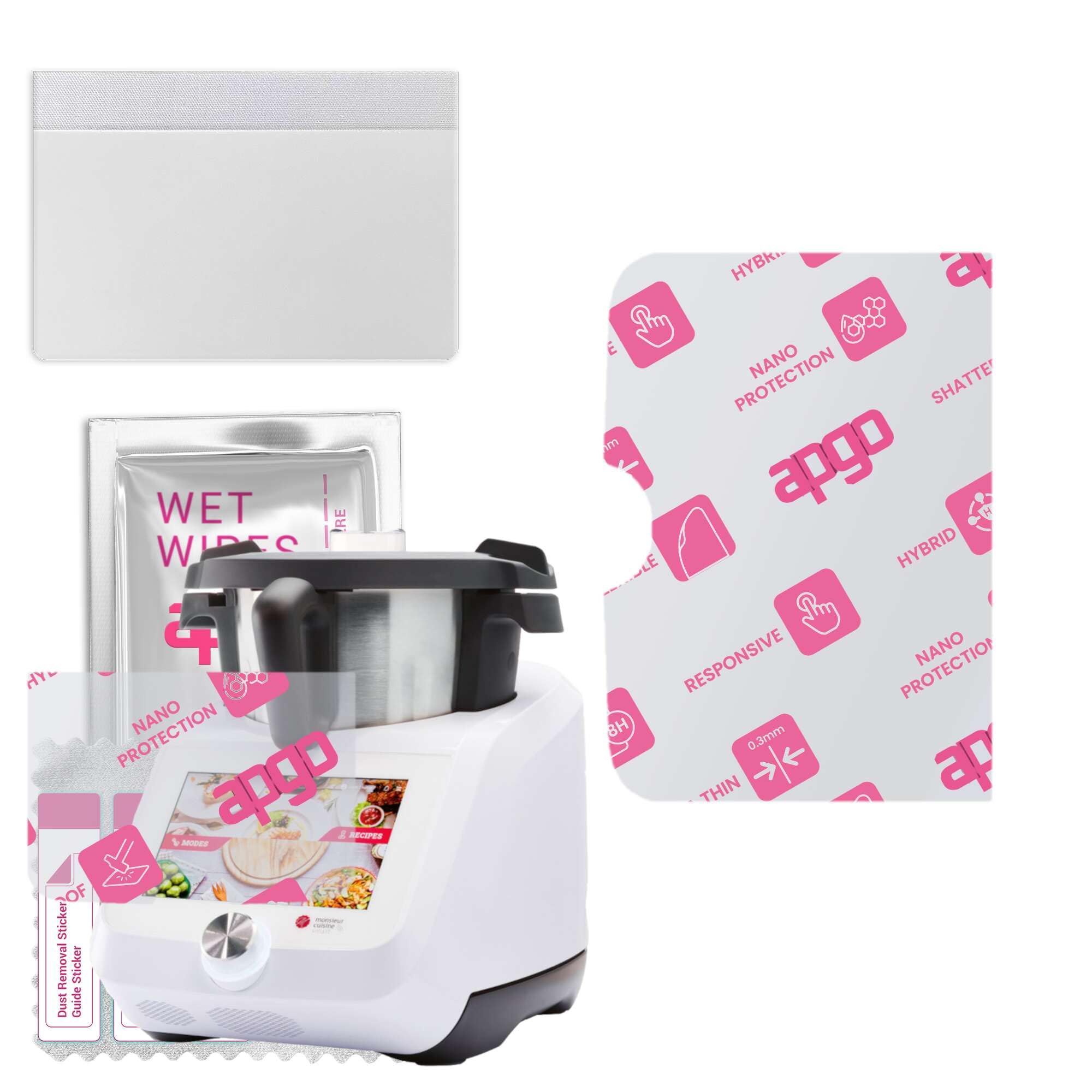 apgo Hybrid Glass Screen Protector for Silvercrest Monsieur Cuisine Smart Lidlomix