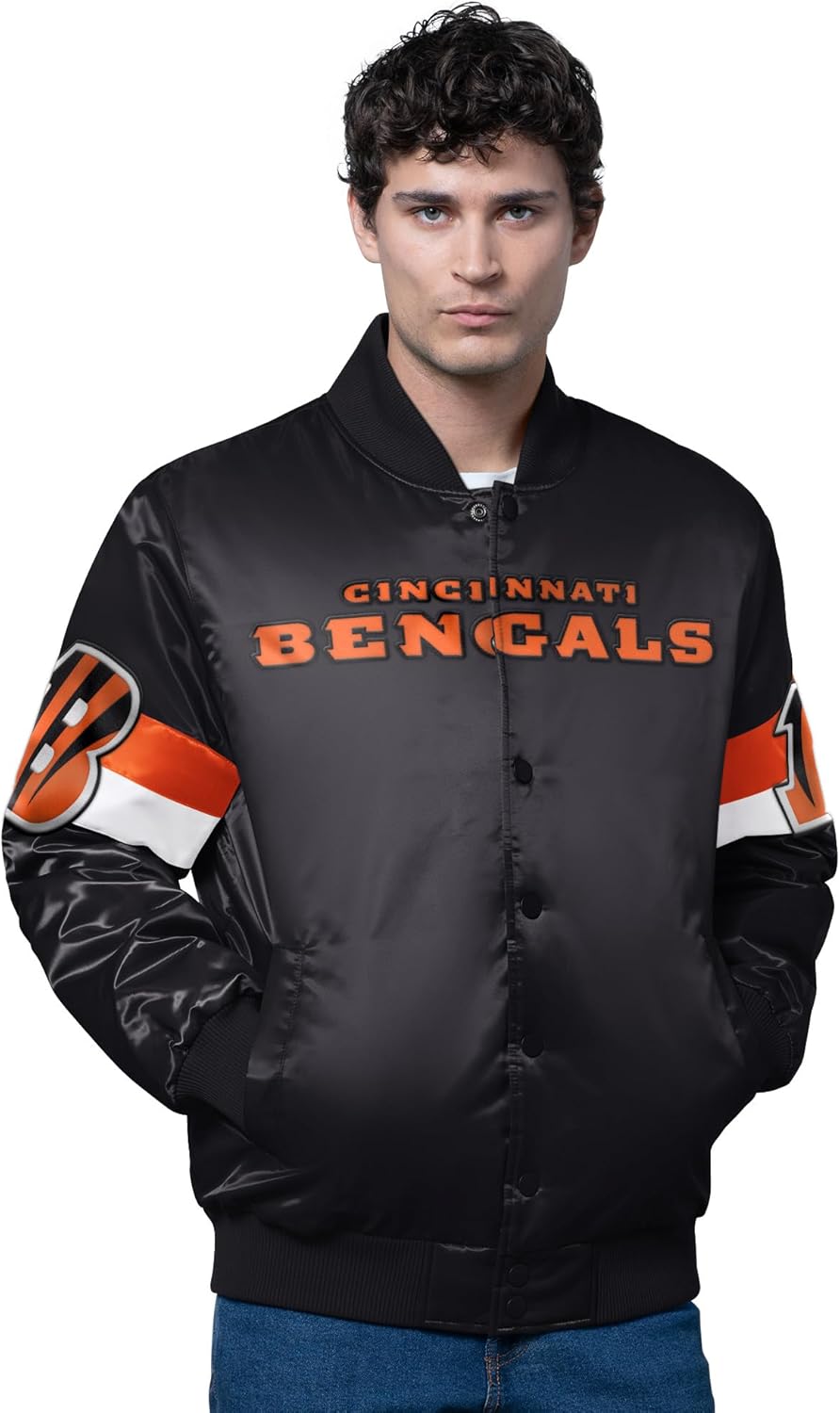 STARTER Men's NFL Triple Option Satin Varsity Full-Snap Jacket