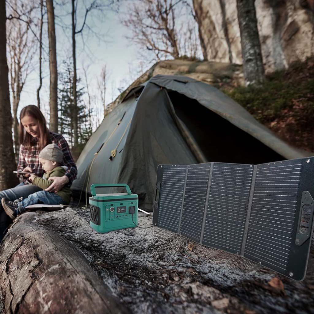 V-TAC Panneau solaire photovoltaïque portable pliable universel – 80 W – Monocristallin – Charge Power Station – Câbles et connexion XT60, DC – Ports USB-A et Type-C – Étanche IP67