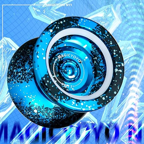 Miniatura 6 de MAGICYOYO Yoyo N11 que no responde, yoyo profesional para adultos, Yoyo profesional de metal con 6 cuerdas de yoyo, guante de yoyo, bolsa de yoyo