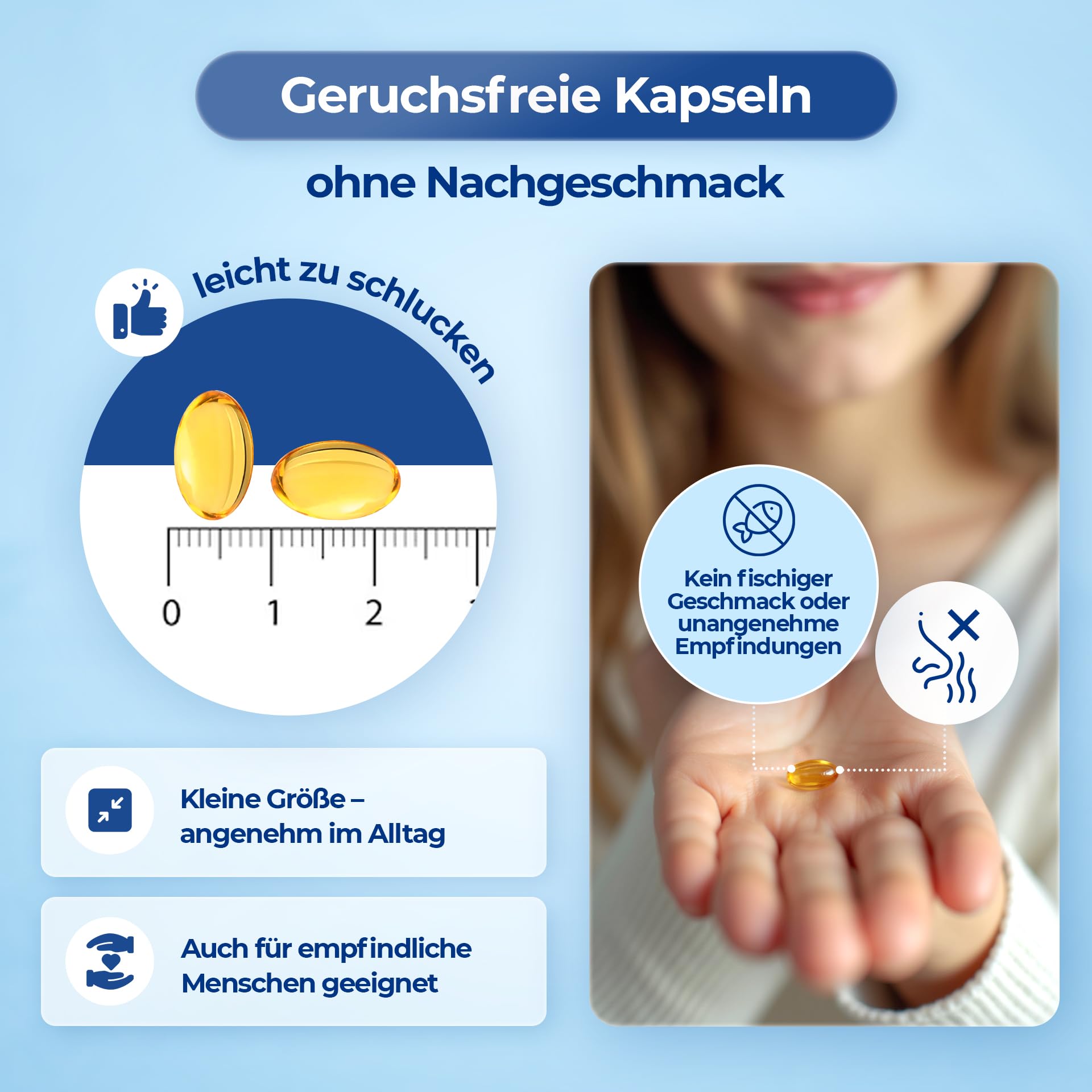 OmegaMARE Forte+ – Omega-3 Jahresvorrat (720 Kapseln) | XXXL Pack aus wildem norwegischem Fisch | mit EPA, DHA, DPA & Vitamin D3