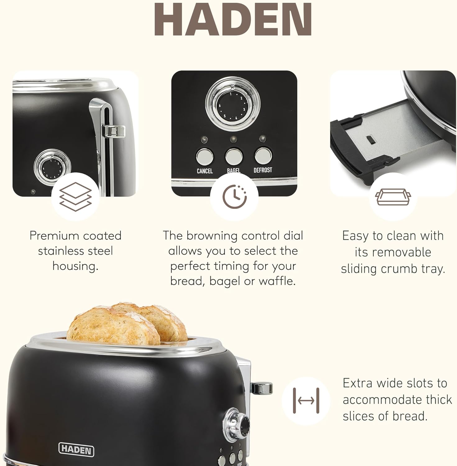 Haden 12 Cup Programmable Drip Coffee Maker Coffee Machine Bundled with Heritage 2 Slice Wide Slot Stainless Steel Toaster, Turquoise & Chrome