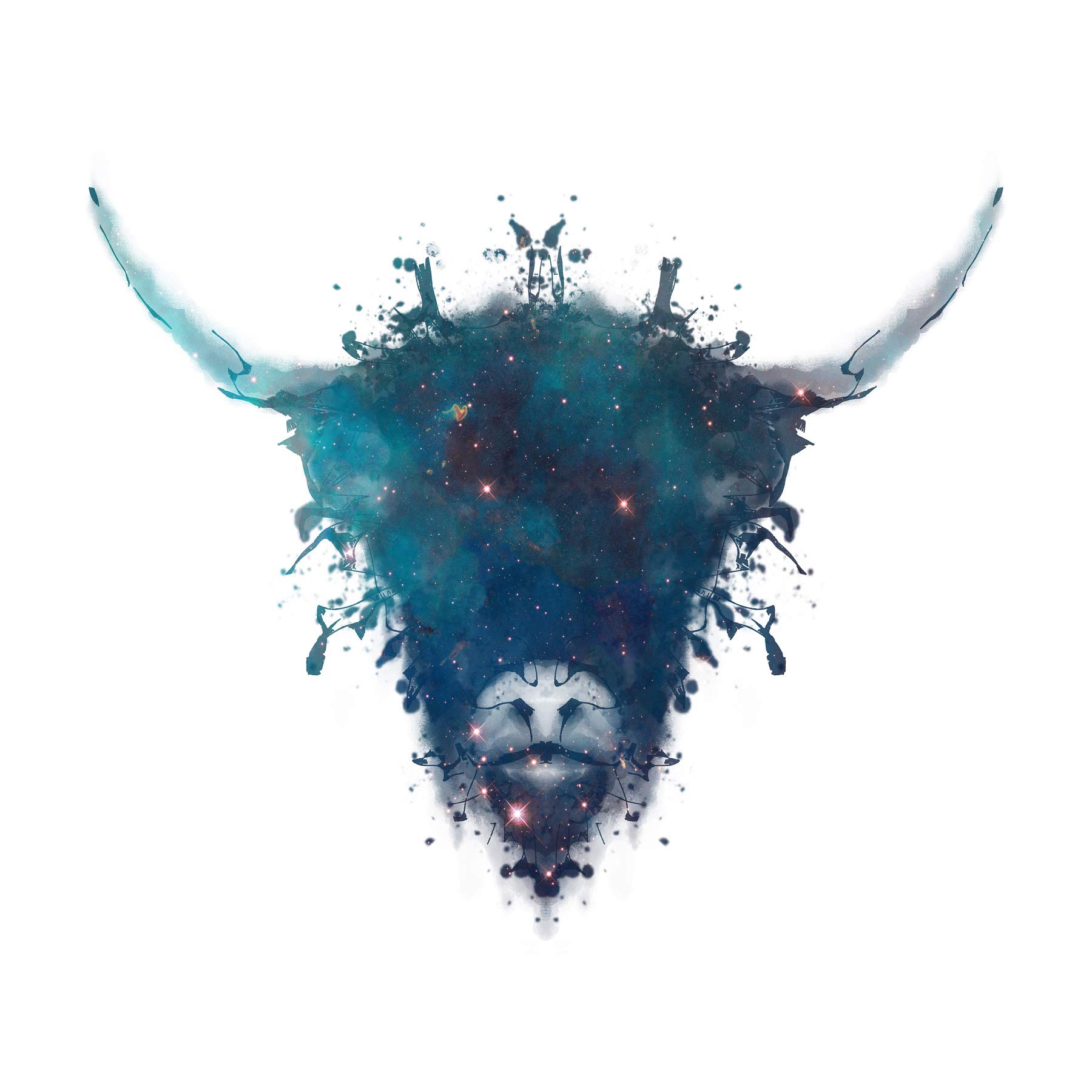 Wee Blue Coo Ink Splat Highland Cow Large Wall Art Poster Print Thick Paper 18X24 Inch
