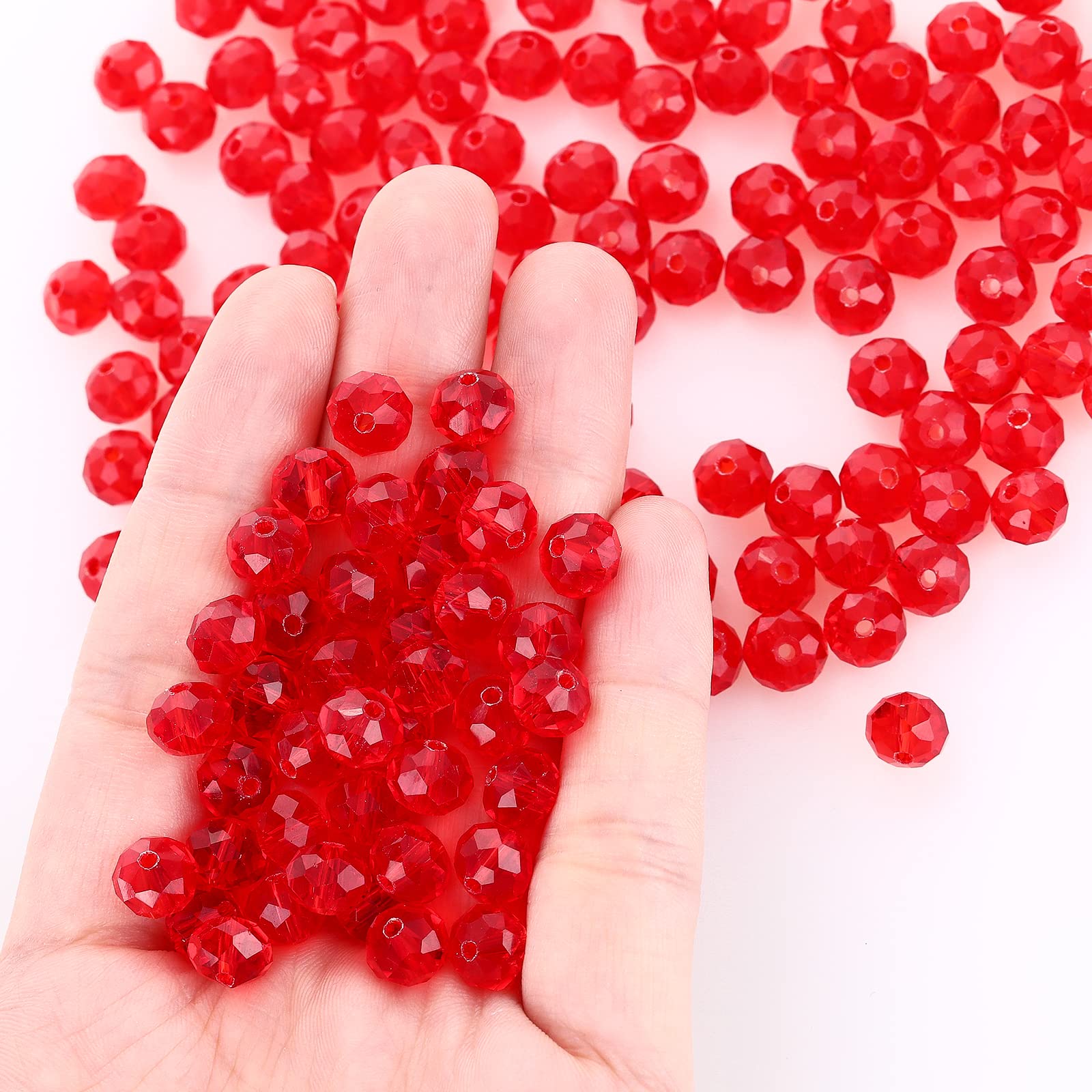 200 Perline Briolette In Cristallo Da 8 Mm | Rondelle Sfaccettate Per Gioielli Fai Da Te | Foro 1,3 Mm | Per Collane, Bracciali, Campanelli A Vento - 2