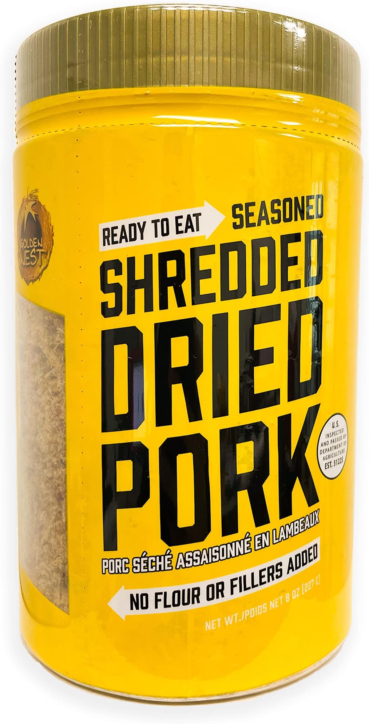 Golden Nest Shredded Dried Pork, Made with Whole Pork, Product of USA (8 oz)