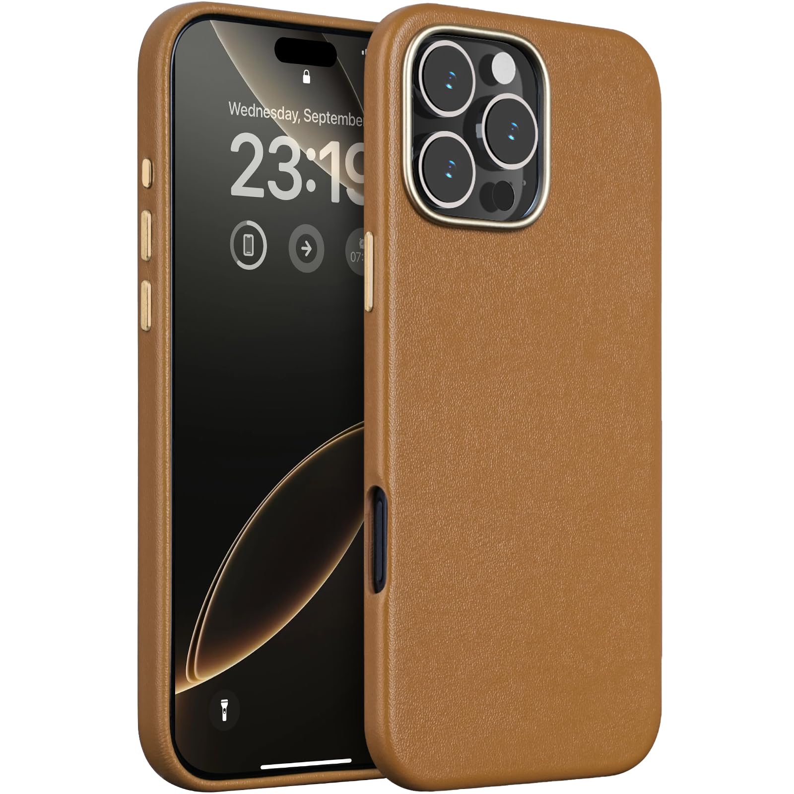 LOHASIC Compatible with Magsafe for iPhone 16 Pro Case Leather, Classic Elegant PU Slim Fit Non-Slip Grip Camera Lens Drop...