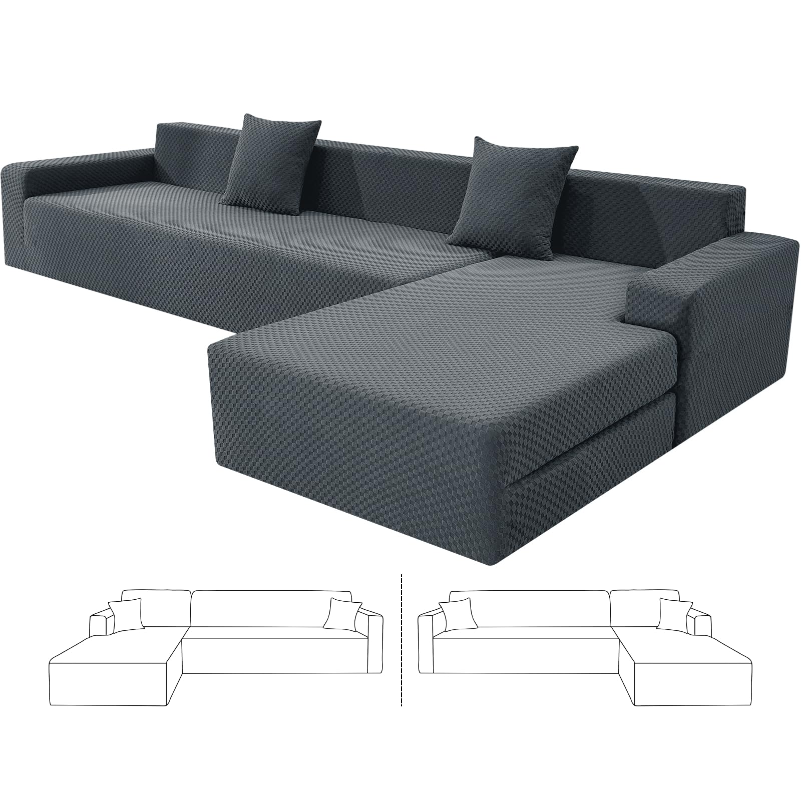 Amazon.com: ZNSAYOTX Sectional Couch Covers, Stretch Jacquard