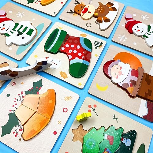 Miniatura 4 de Jofan Paquete de 6 rompecabezas de madera de Navidad