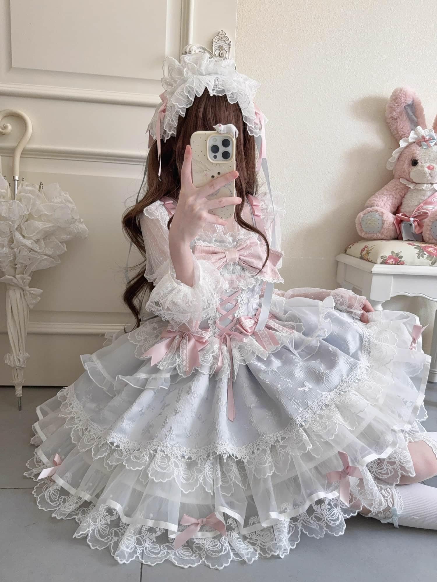 Abito da principessa Lolita senza maniche per adolescenti Kawaii balletto in pizzo increspato a strati vittoriano eleganti abiti da cocktail per feste