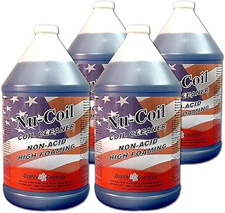 Quality Chemical Nu-Coil Professional Grade Concentrated/Air Conditioner Alkaline Condenser Coil Cleaner for AC Unit/AC Coil Cleaner 4 Gallon Case