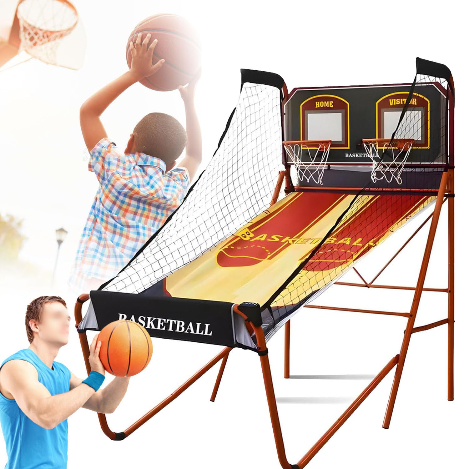 Pallacanestro elettronico pieghevole con arcade Dual Shot e Scorekeeper, include palle da basket per uso interno ed esterno