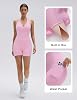Conjunto Deportivo de 2 Piezas para Mujer, Top Halter con Espalda Abierta y Relleno, Shorts Ciclista de Cintura Alta con Control de Abdomen y Bolsillos 5