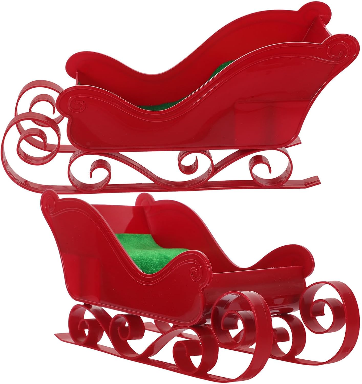 Christmas Santa Sleigh Candy Dish 2pcs Festive Table Ornament