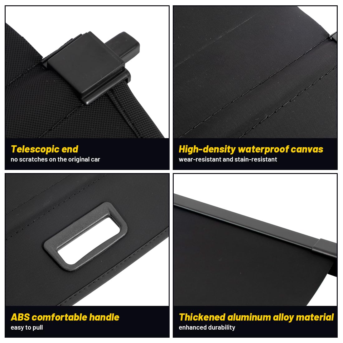 OREALTOOL Étagère Arrière Rétractable De Coffre Pour compatible avec GLC 2016-2018 Noir Housse Colis Cargo Coque Cache-Bagages Couverture De Cargaison De Coffre