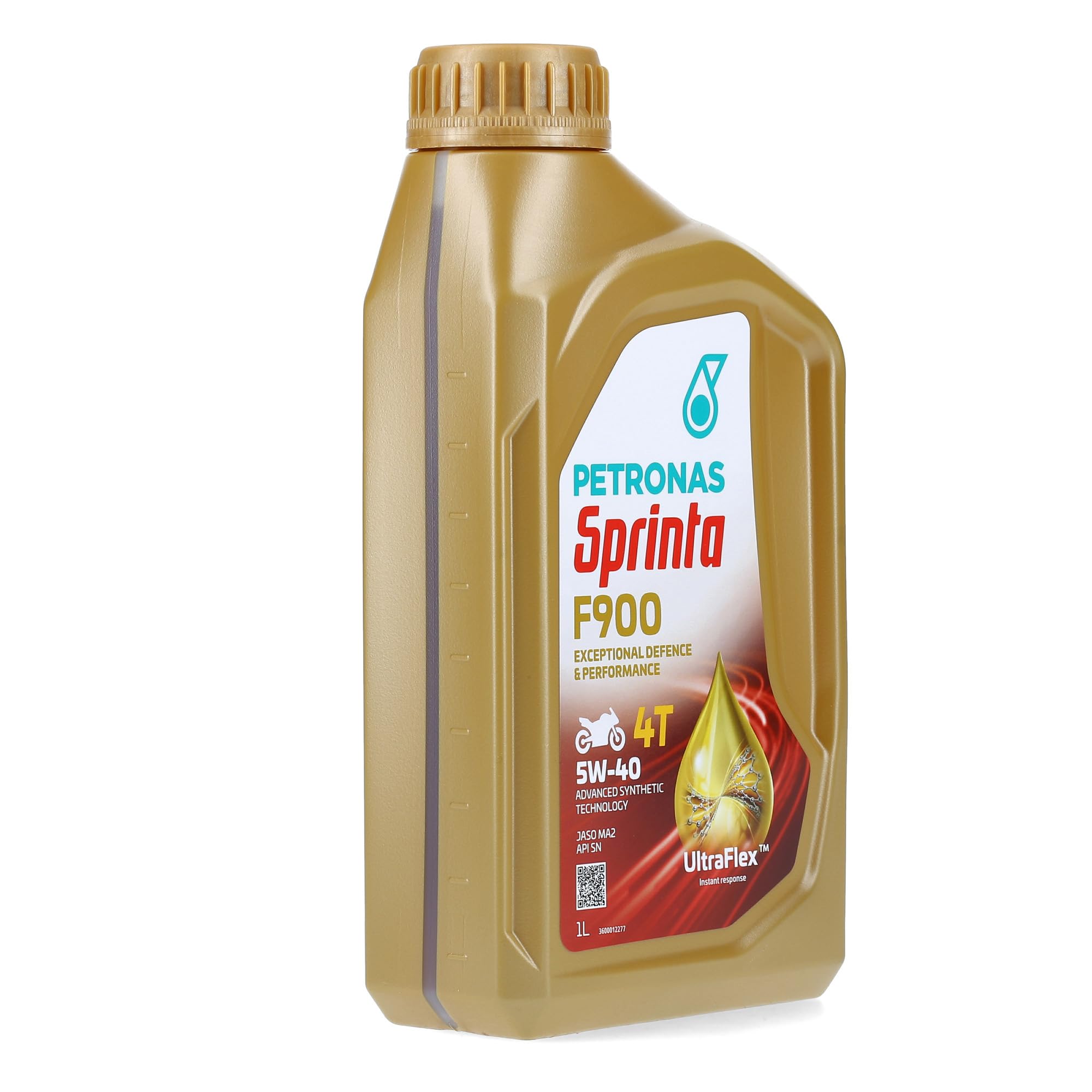 Petronas Sprinta Olio Motore Moto 4T 100% Sintetico 4 Tempi F900 5W-40 API SN - 2 Confezioni da 1 Litro