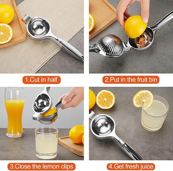 Brysalis Prensa Manual para Cítricos, Exprimidor Limon Manual Profesional, Aluminio Exprimidor de Frutas, Lime Herramienta Exprimidor, 7 cm de Diámetro, para Limon Naranjas, para Naranja, Limón - 4