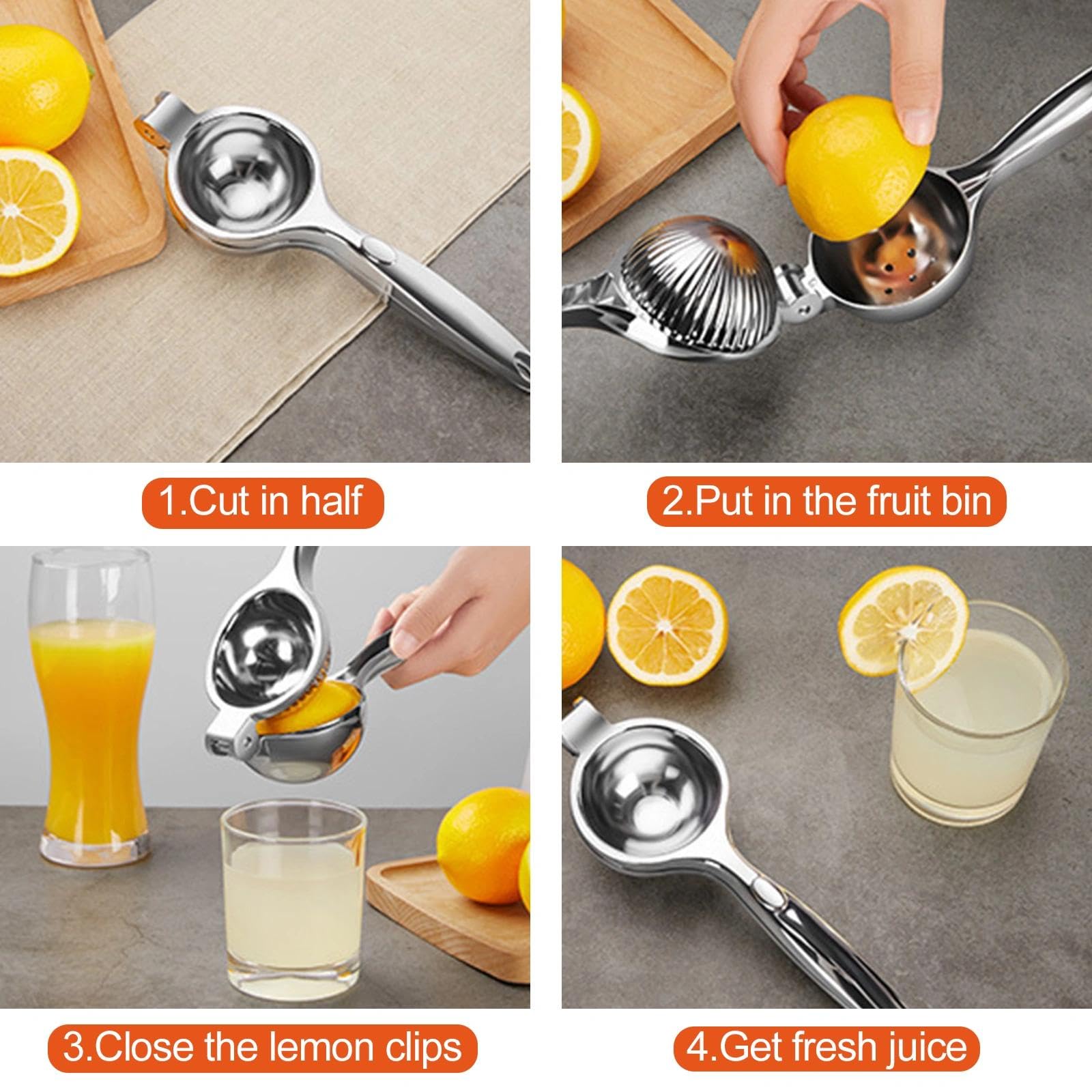 Prensa Manual para Cítricos, Exprimidor Limon Manual Profesional, Aluminio Exprimidor de Frutas, Lime Herramienta Exprimidor, 7 cm de Diámetro, para Limon Naranjas, para Naranja, Limón