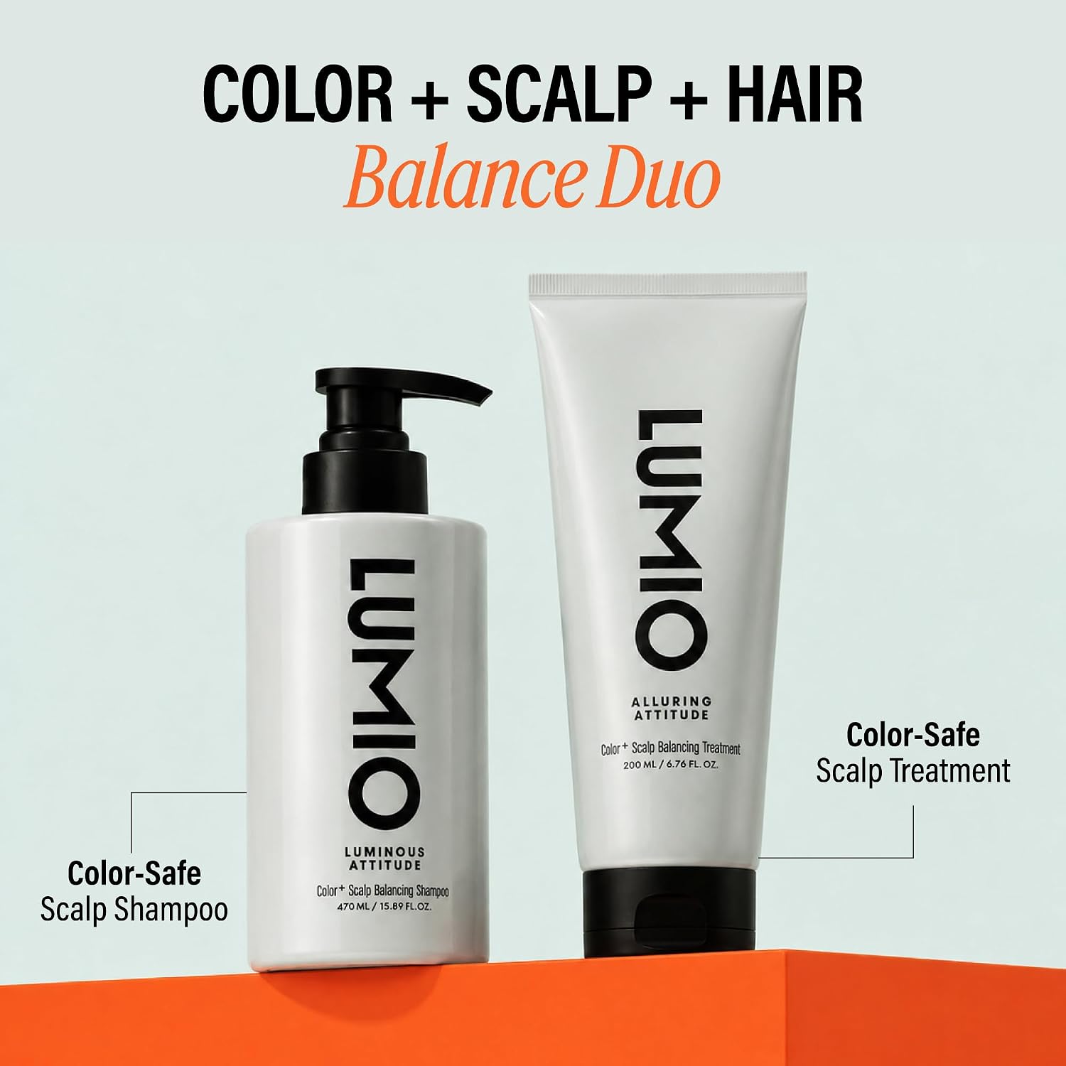 Lumio Color+Scalp Balancing Shampoo and Treatment Color Safe Deep Cleansing for Color-Treated Hair & Sensitive Scalp, K-Beauty, Professional Salon Formula, Sulfate-Free, Low-pH, 15.89 and 6.76 fl.oz image 2