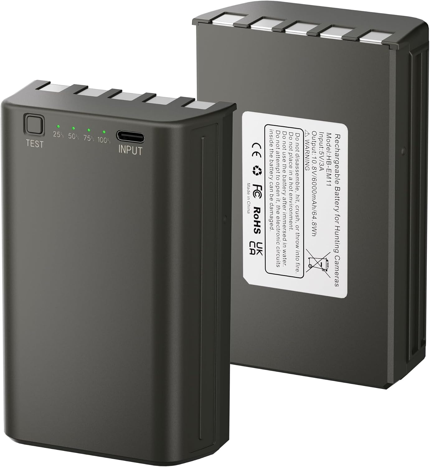 2-Pack 6000mAh Rechargeable Battery for Stealth Cam Trail Cameras - Compatible with Multiple MAX Models Including Fusion, Deceptor, Connect, and Flashback