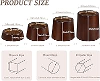 Vista 2 de OneDream Bloques elevadores de madera para muebles, juego de 4 elevadores de cama de 1 pulgada, elevadores redondos de madera maciza resistente