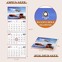 Vista 2 de Calendario de pared 2024-2025, calendario mensual de 3 meses, calendario de pared 2024 (plegado en un mes), diciembre 2023 a enero de 2025