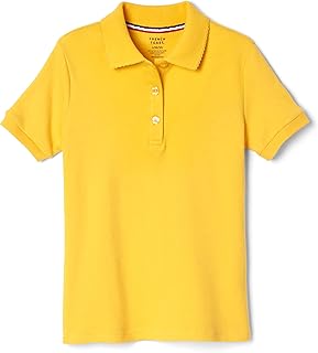 Girls' Short Sleeve Picot Collar Polo School Uniform Shirt (Standard and Plus)