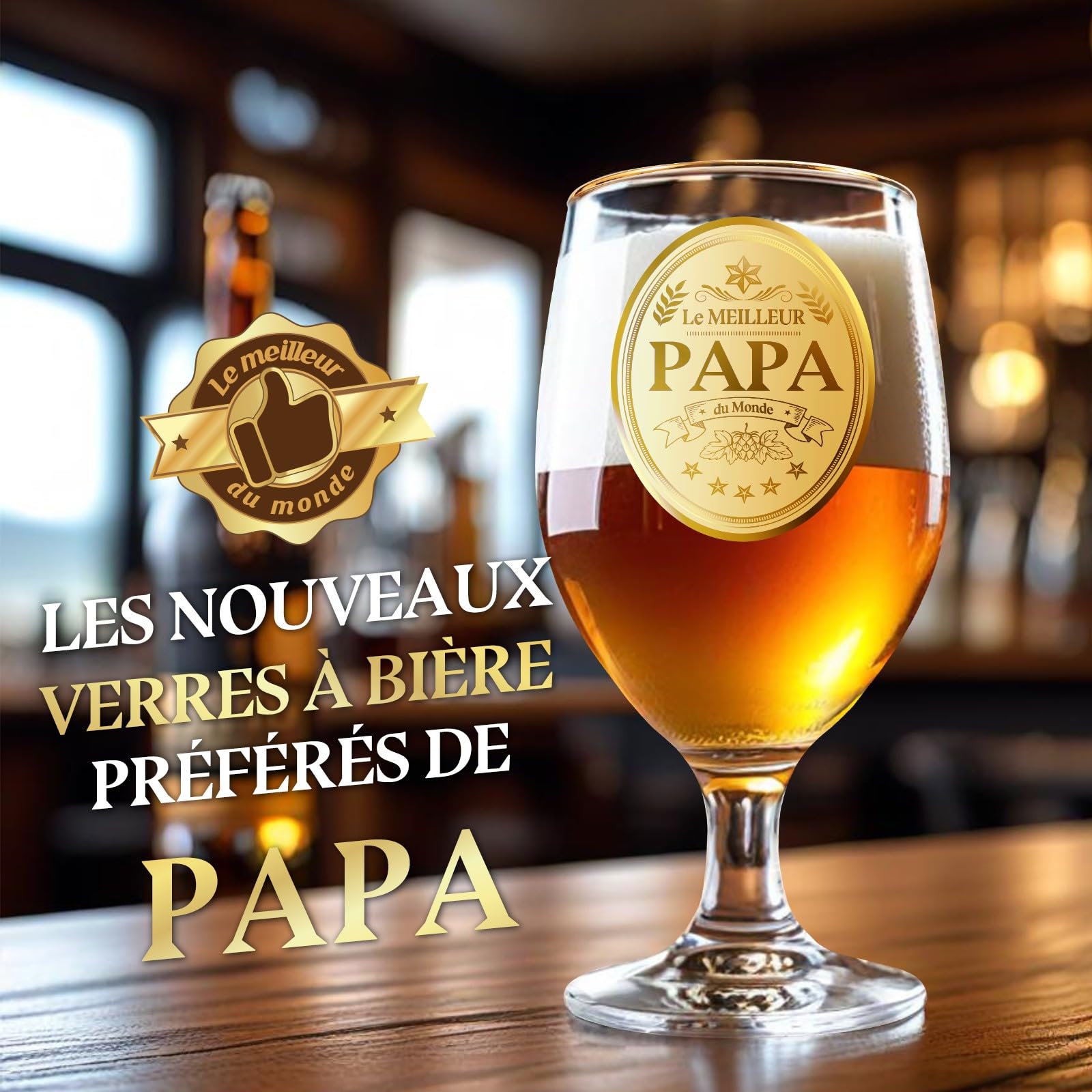 KEZKALS - Regalo original para fiesta de peres, vaso de cerveza