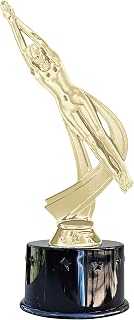 Express Medals Female Girls Swimmer Swimming 2 Award Trophy Party Favor Gift Prize Including 4 Gold Color Decals to Custom Personalize The Black Round Base