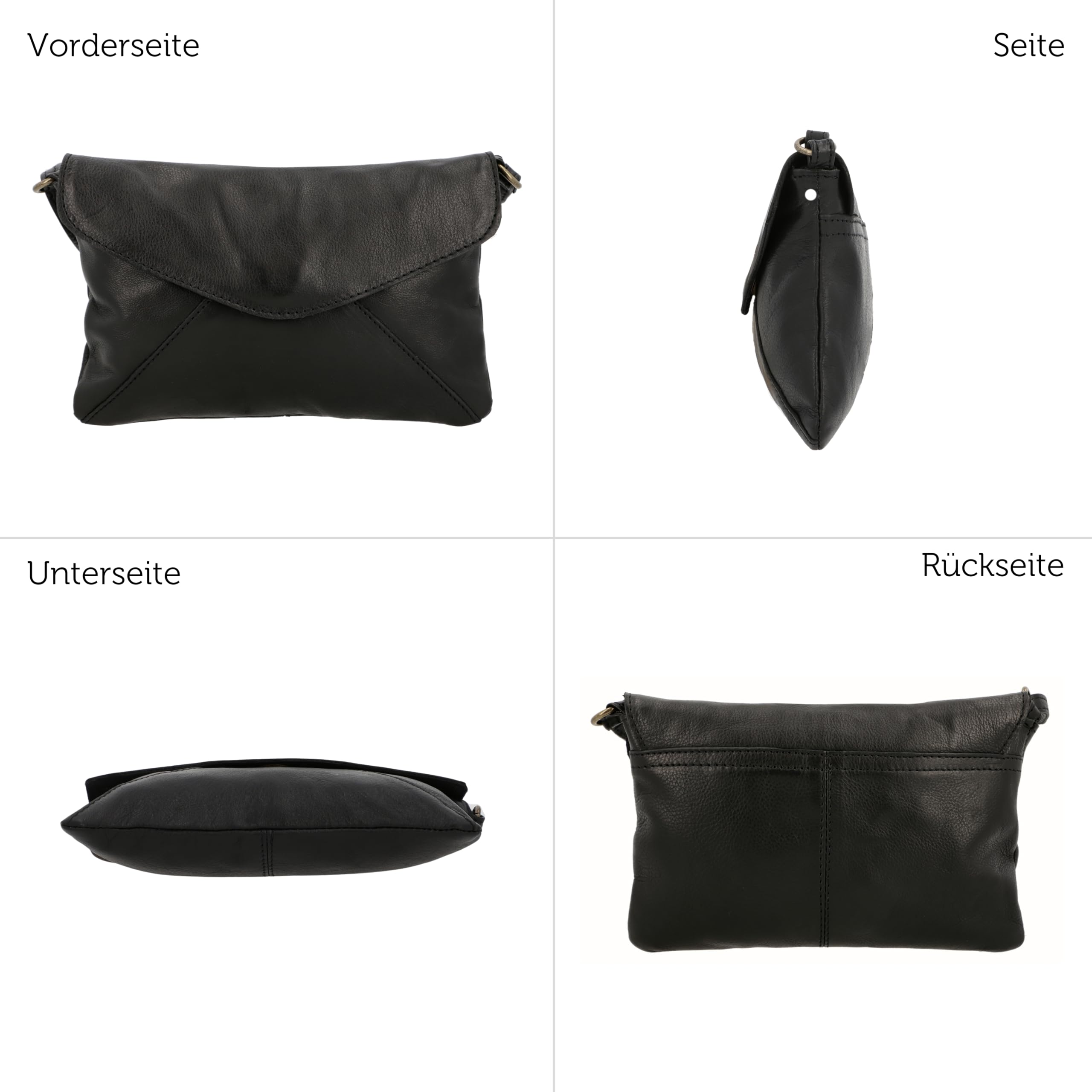 Gusti Leder Umhängetasche Karisma – Vintage-Chic aus echtem Leder, kompakt & stilvoll | Briefform mit Magnetverschluss | Verstellbarer Riemen