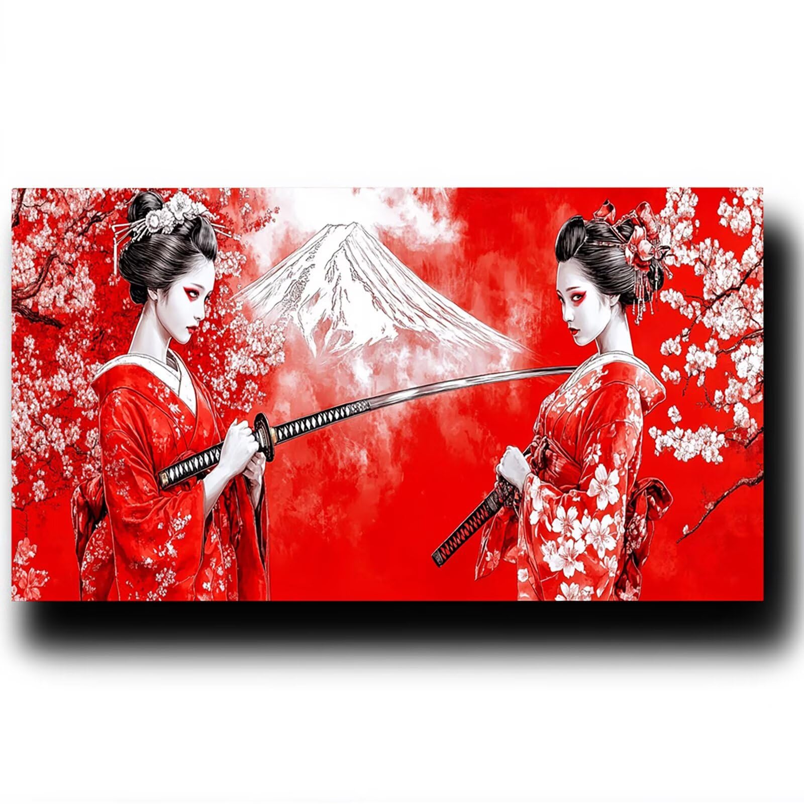 DIY Malen nach Zahlen Erwachsene Fujisan Malen nach Zahlen ab 7 jahre Mädchen Frau Kreativ set für Erwachsene mit Leinwand Acrylfarben set und Pinsel, Bastelset zum Bemalen für Wanddeko 80X160cm 7-D-7