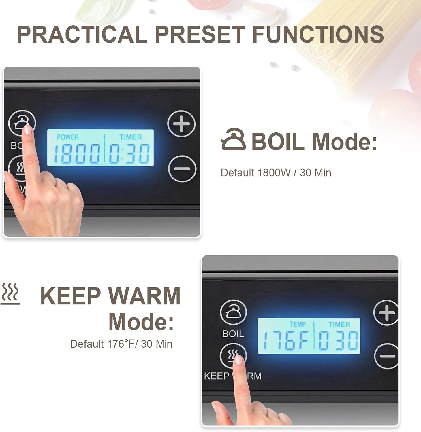 Double Induction Cooktop 2 Burner, 1800W Portable Electric Stove with 9 Temperature Settings, LED Display, Safety Lock & Timer, 110v-120v Induction Burners for Kitchen, RV