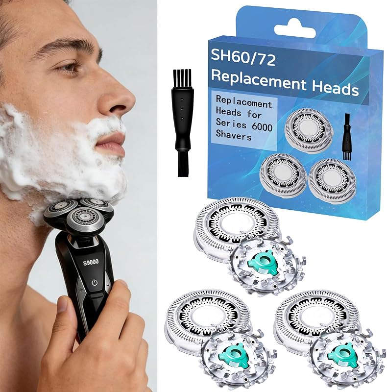 Cabeças de reposição Wadoy SH60/72 para barbeadores Philips Norelco Series 6000