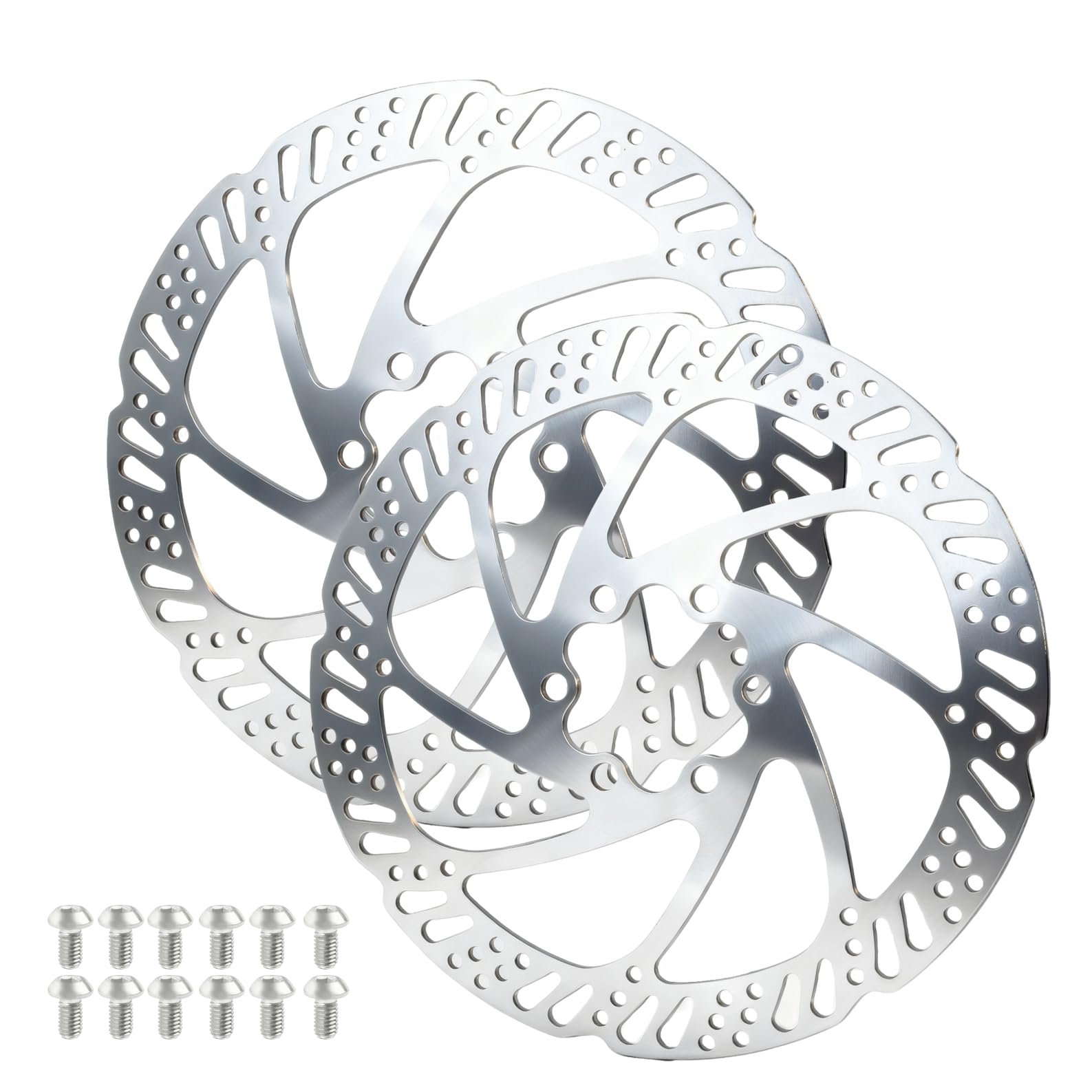 2 Discos de Freno de 160 mm para Bicicleta, Freno de Disco de Bicicleta, Frenos de Disco para Bicicletas de Montaña y de Carretera, Herramientas Centerlock, Instalación Fácil y Material Resistente