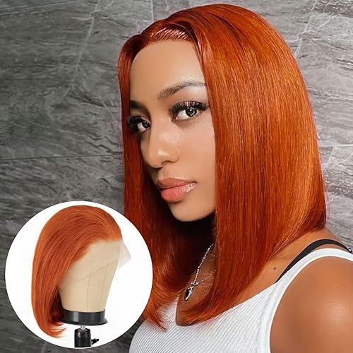 Miniatura 6 de RLHAIR Peluca de cabello humano Bob de 13 x 4 HD con encaje frontal para mujeres negras, pelucas de cabello humano virgen brasileño, densidad del