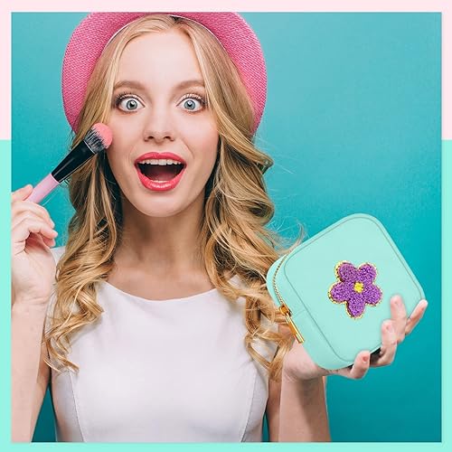 Miniatura 5 de Sumind 9 piezas de nailon mini bolsa de maquillaje de chenilla carta bolsa de cosméticos bolsa de viaje pequeña bolsa de maquillaje bolsa de aseo