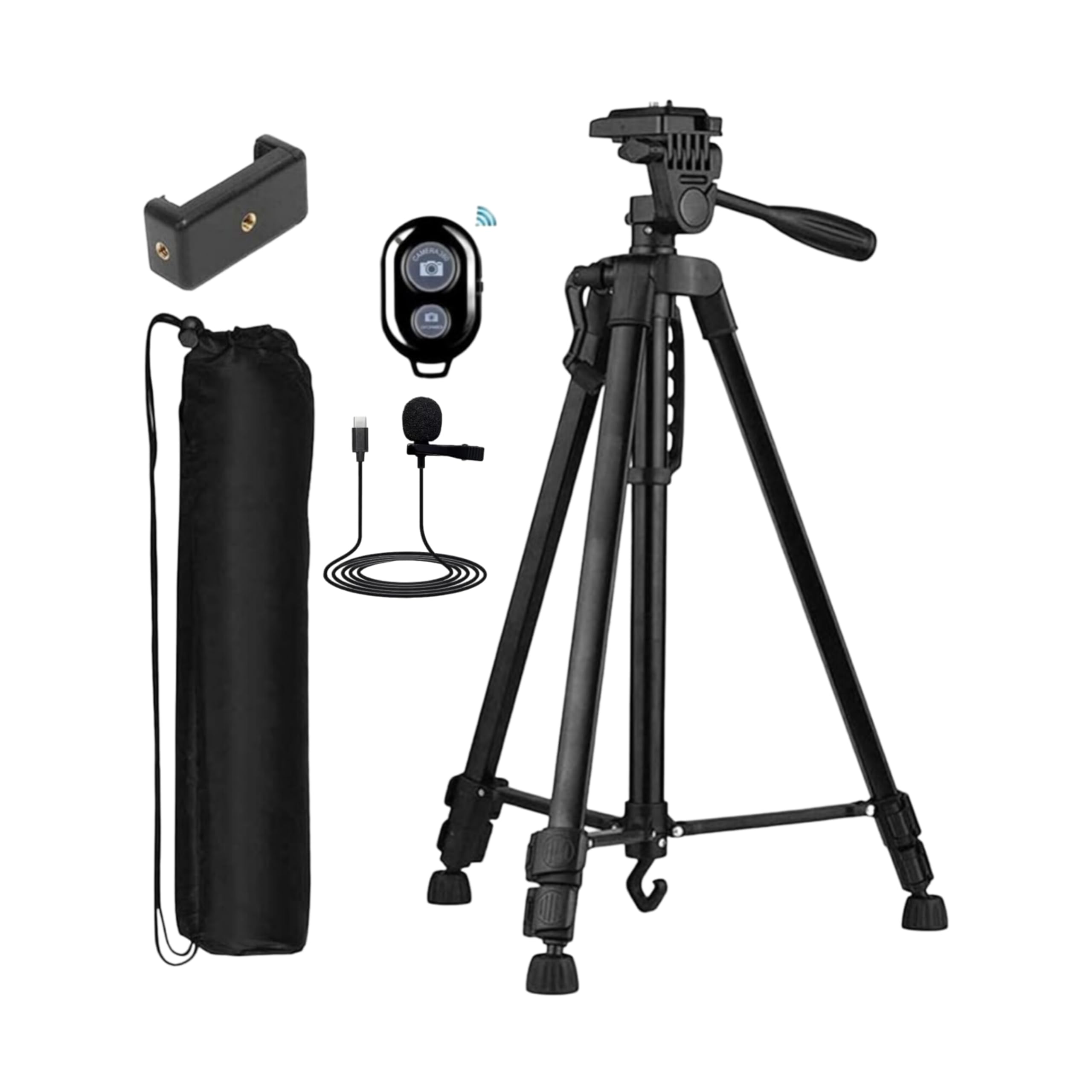 Adjustable Aluminum Alloy Tripod Compatible with Smart Phones, Camera, Go Pro Maximum Operating Height 4.5 ft Maximum Load Capacity up to 5kg (with Type C Collar mic and Shutter Button) (Multicolor) (B0CJP6F13C) Amazon Price History, Amazon Price Tracker