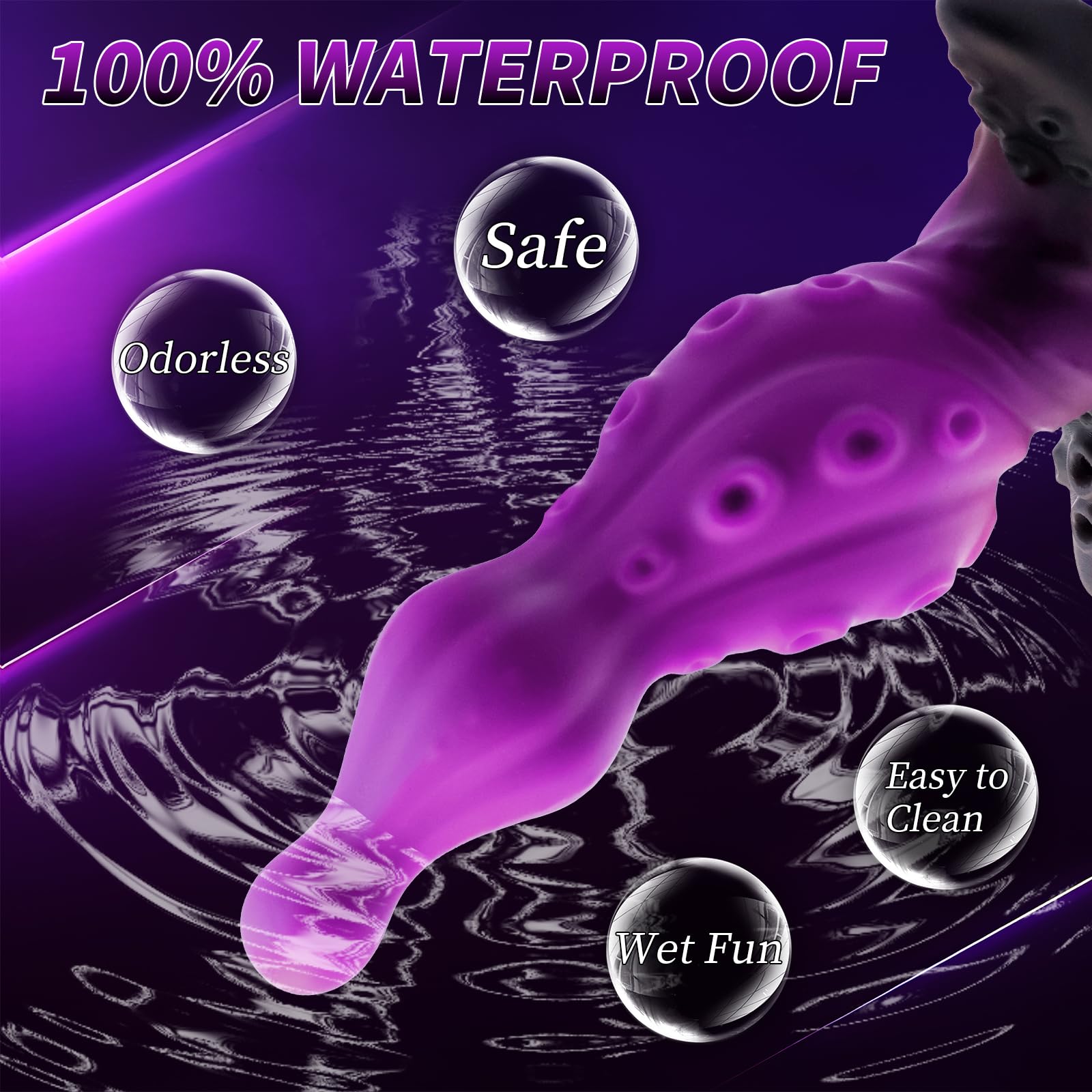 7.9" Large Butt Plug Huge Anal Plug, Tentacle Dildo Anal Stretcher, Fantasy Monster Anal Plug Prostate Massager for Men & Women,Thick Sex Toys Dilator for Gay(Purple): XL Purple octopus