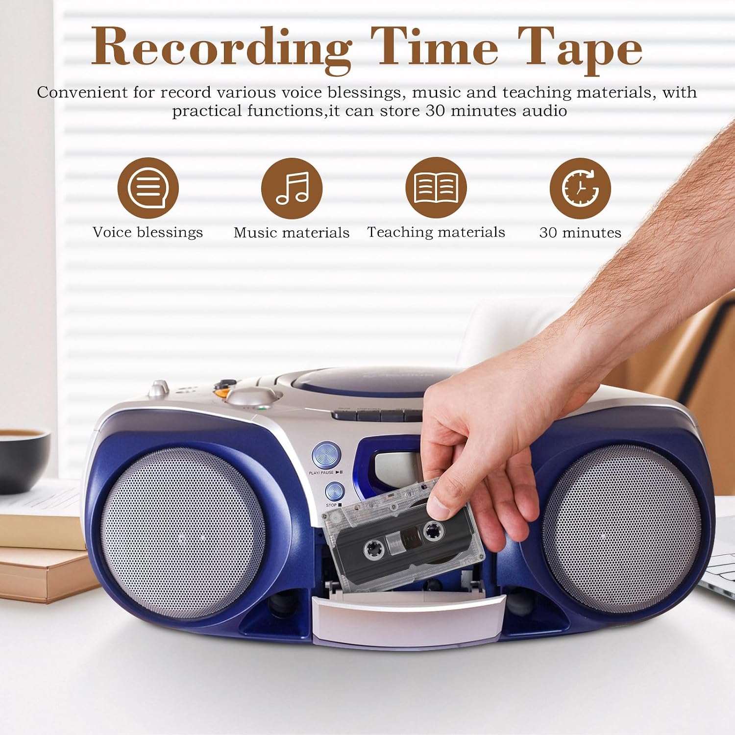 2 Minute Blank Cassette Tapes with Transparent Shell for Voice Recording Music Playback DIY Audio Projects and Teaching Materials
