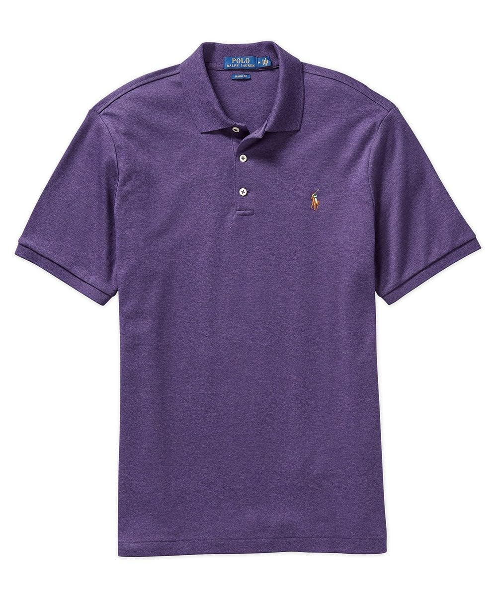 Men's New Classic Fit Polo Shirt (US, Alpha, Medium, Regular, Regular, deep Purple Heather)