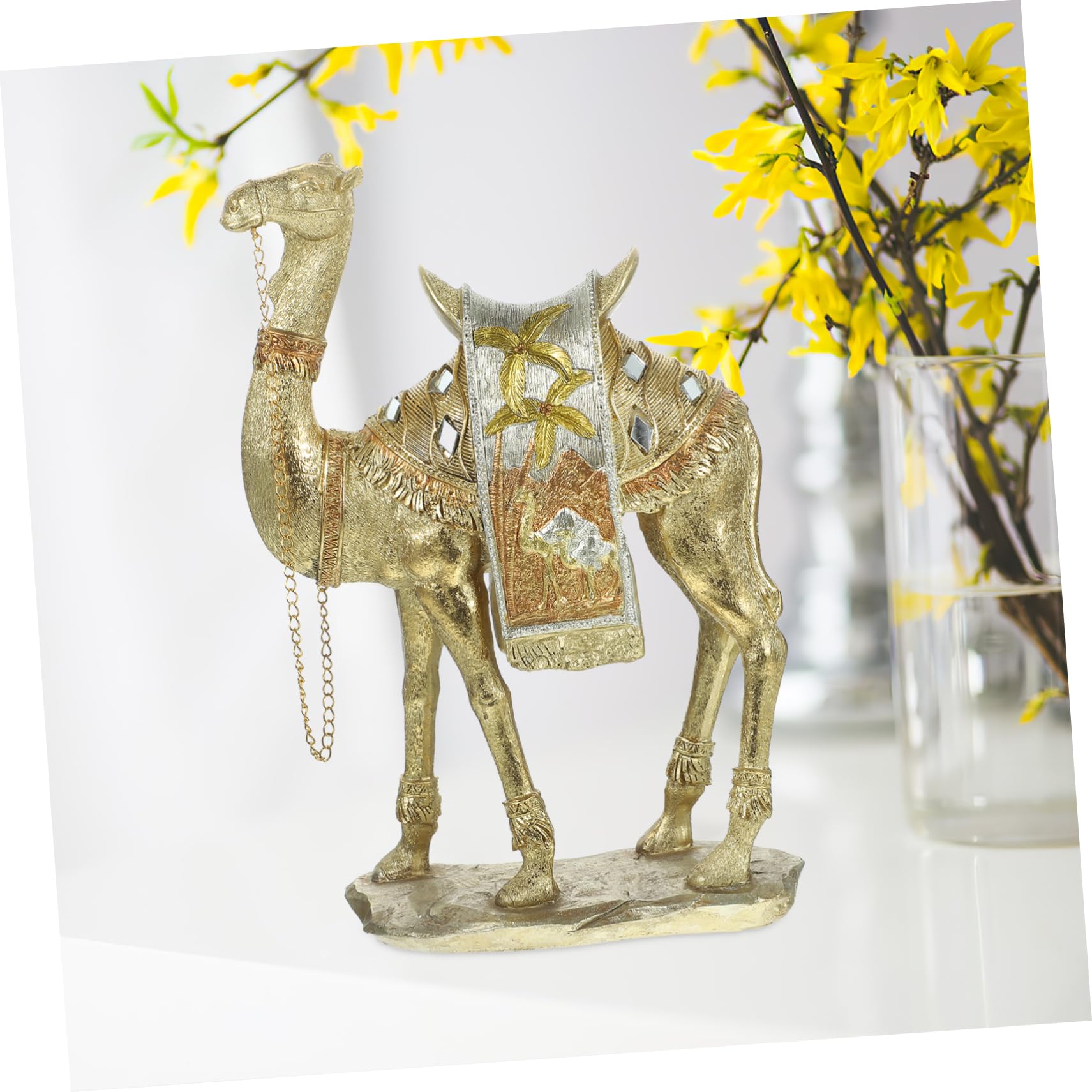 VALICLUD Figura Decorativa con Textura Excelente de Resina Dorada de Estatua y Resistencia al Desgaste en Estilo Moderno y Clásico para Adorno de Mesa y Hogar