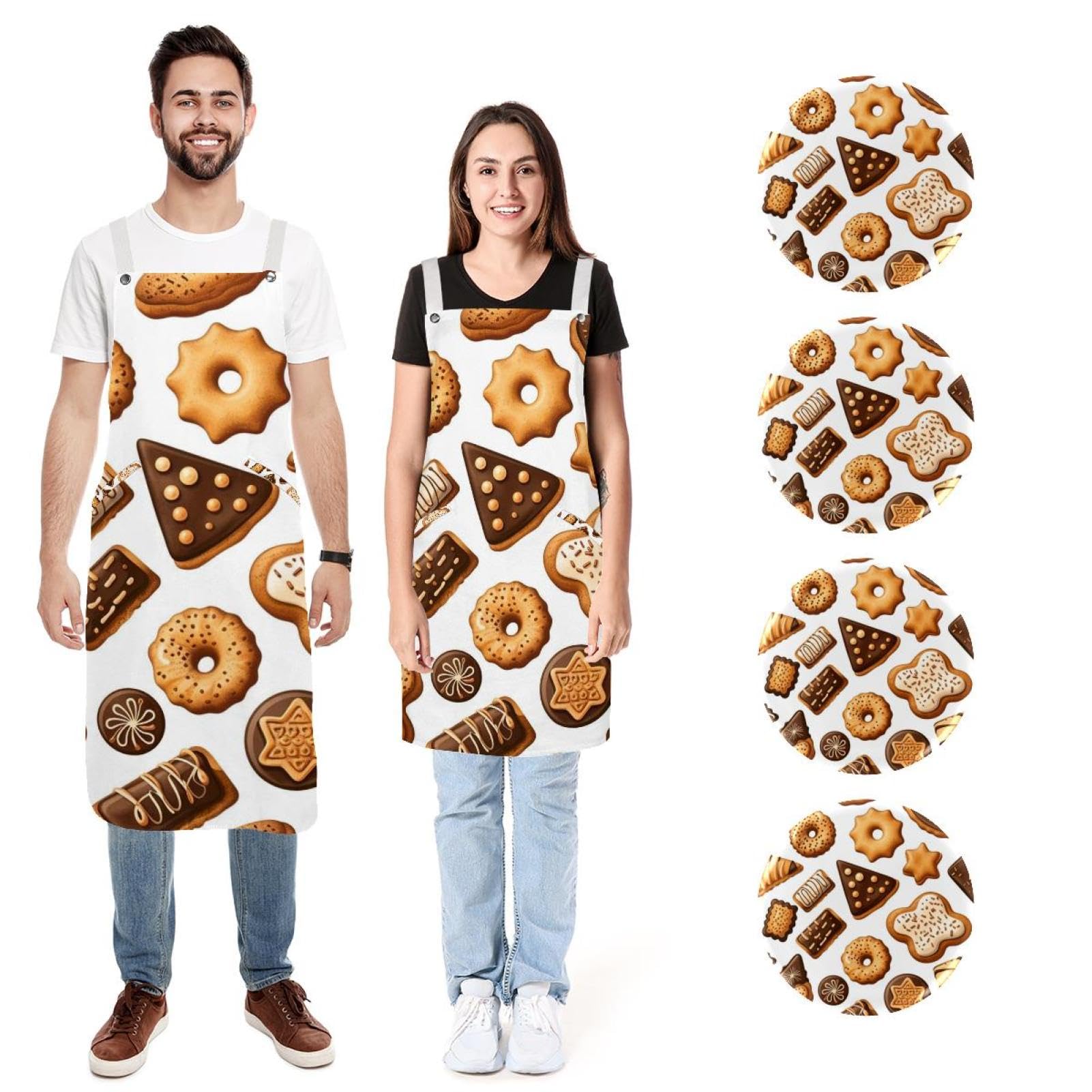 Tablier de chef en lin pour préparer le pain aux pépites de chocolat