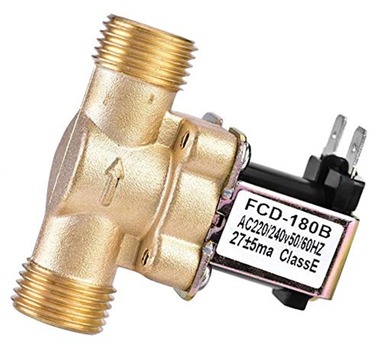 Mosiężny elektryczny zawór elektromagnetyczny G1/2 ''N/C 12v 24v 220v G3/4'', przełącznik przepływu powietrza i wody do słonecznego zaworu podgrzewacza wody (3/4", 12V)