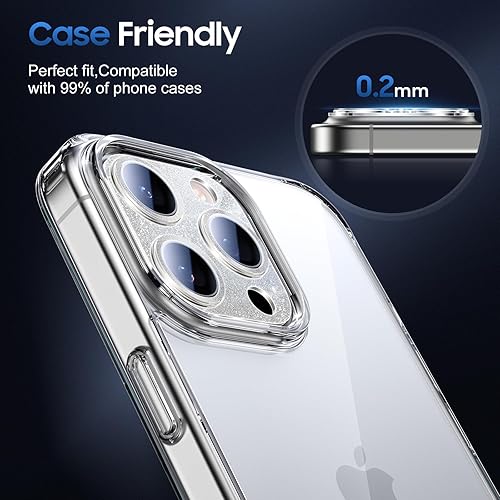 Miniatura 166 de UniqueMe [Paquete de 3 protectores de lente de cámara compatibles con iPhone 14 Pro Max/iPhone 14 Pro, vidrio templado, [compatible con fundas]