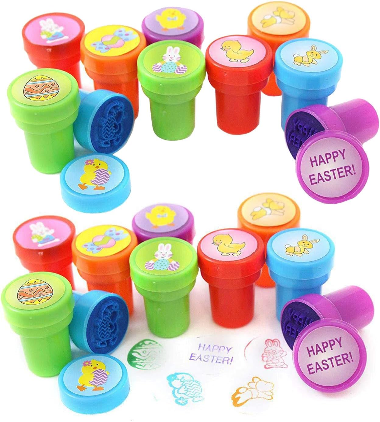 30pcs Easter Stampers Self Inking Stamps Gift Easter Basket Filler Easter Egg Birthday Party Easter Stamper Spring Crafts (Easter Stamps 30pcs)