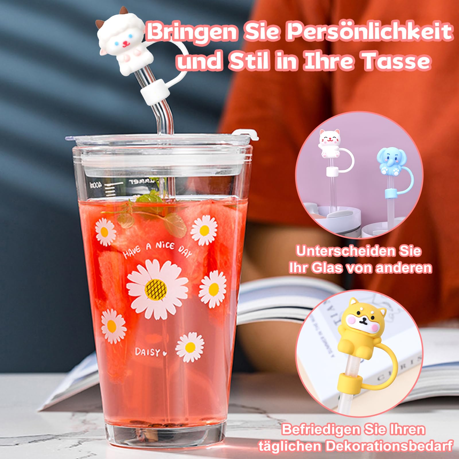 10er Set Staubschutz-Abdeckungen Für Stanley Cup Strohhalme – 10 Mm, Aus Silikon