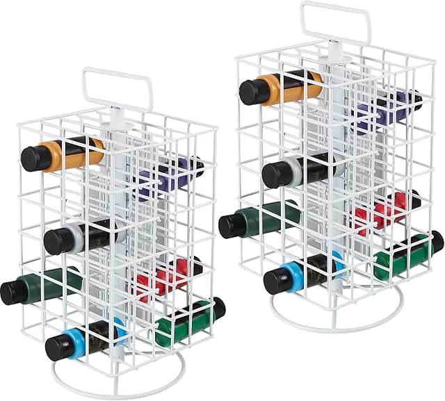 Yaocom 2 Pcs 360° Rotating Paint Holder Organizer, 6 Tier Spinning Pain...