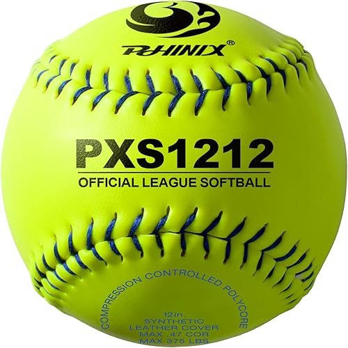 PHINIX Practica softball de lanzamiento rápido de 11 pulgadas y 12 pulgadas (COR .47 Comp.375)